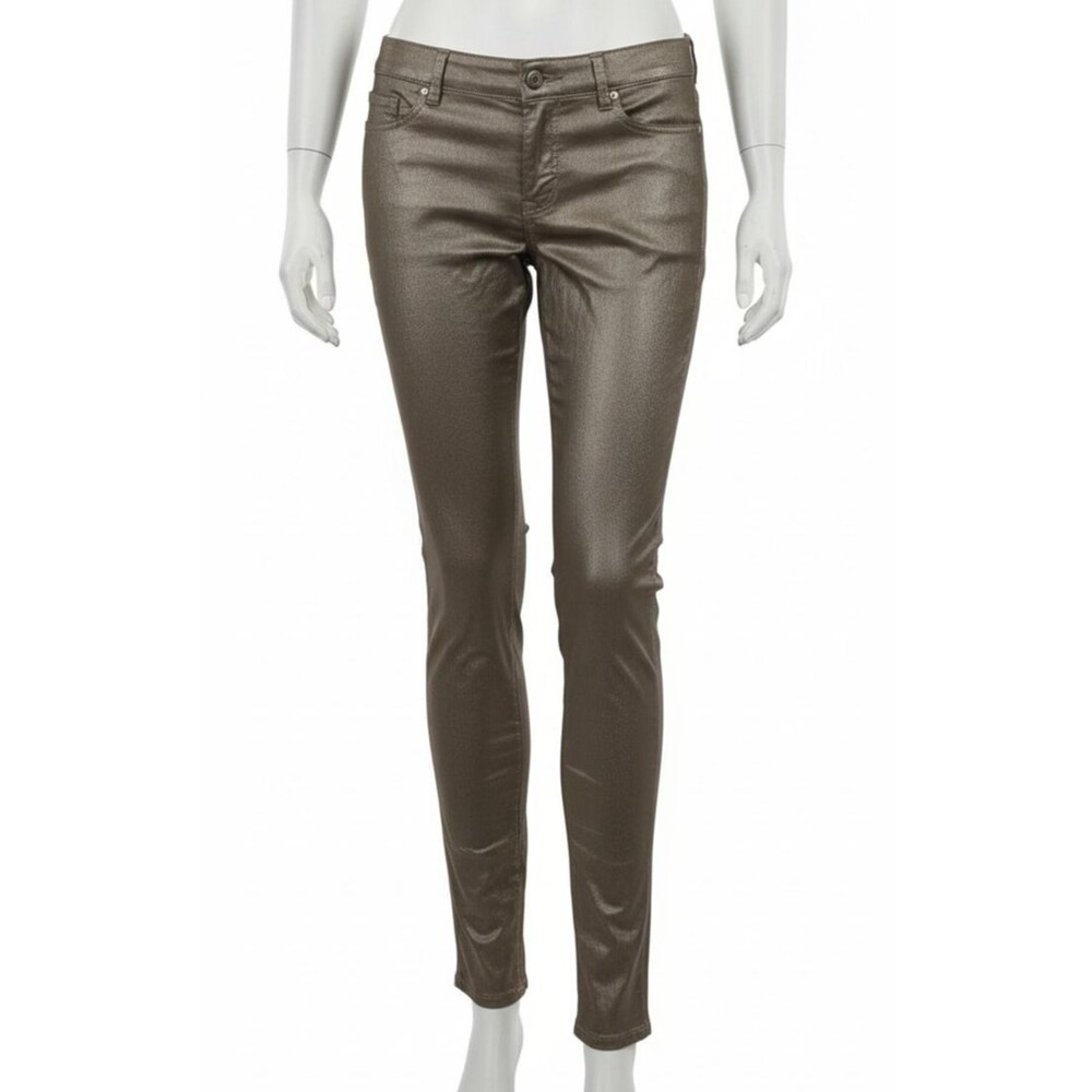 Women's 1st Kiss Metallic Gold Skinny Jeans Size 9 Juniors
